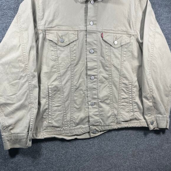 Levis Vintage Fit Button Up Work Shirt Men's XXL Beige Canvas Workwear Outdoor - Picture 3 of 13